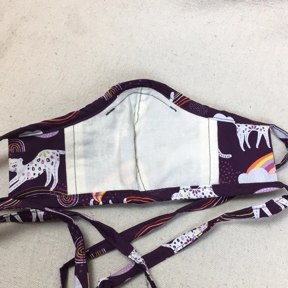 Mystical Cat Print fitted Cotton face mask